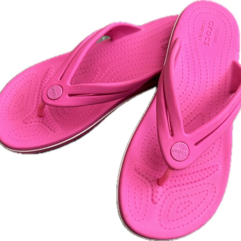 Crocs bright pink sandals